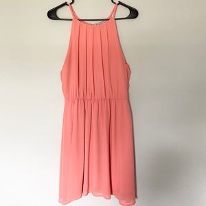 Coral colored spring time dress